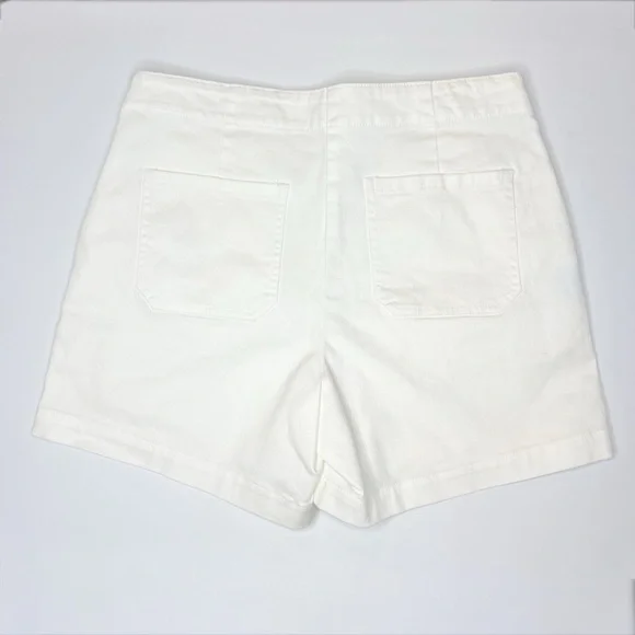 J McLaughlin White Dominica Shorts Sailor Button Cotton Stretch size 6 NEW - Picture 3 of 7